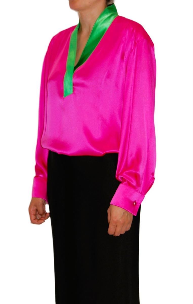 BLUSEN - UNGARO PARALLÉLE SEIDEN SATIN BLUSE PINK