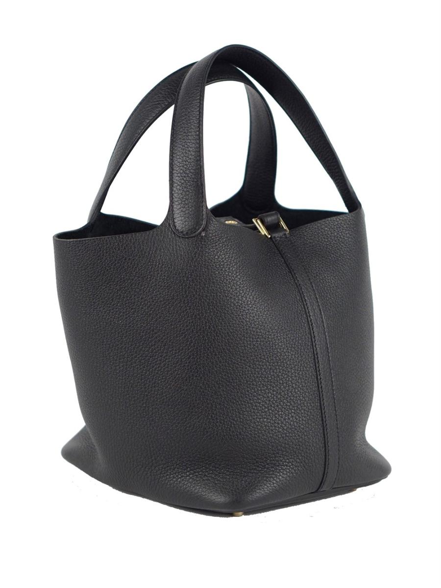 HENKELTASCHE - HERMÈS PICOTIN LOCK 22 SCHWARZ EPSOM GHW 2022