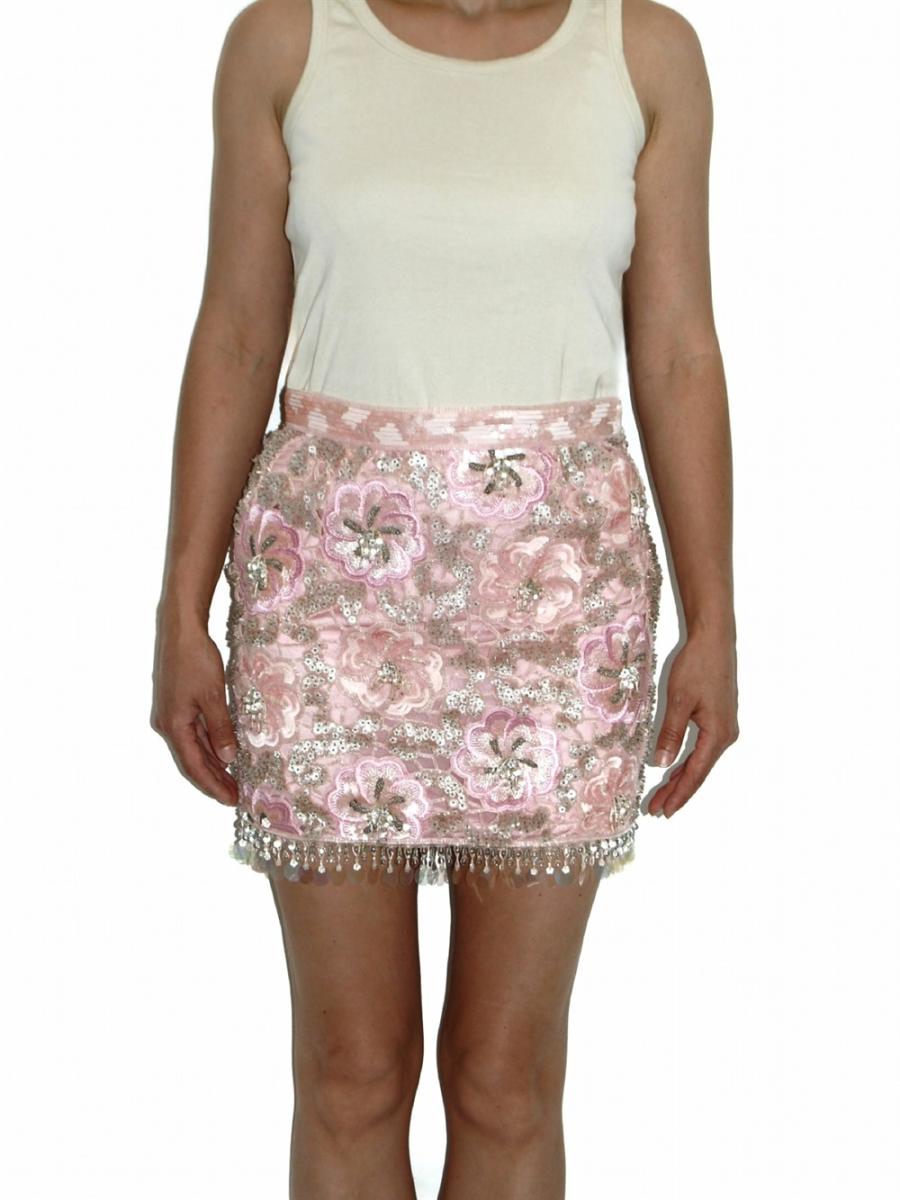 ROCK - VALENTINO NIGHT FLORALER PERLEN MINI ROCK