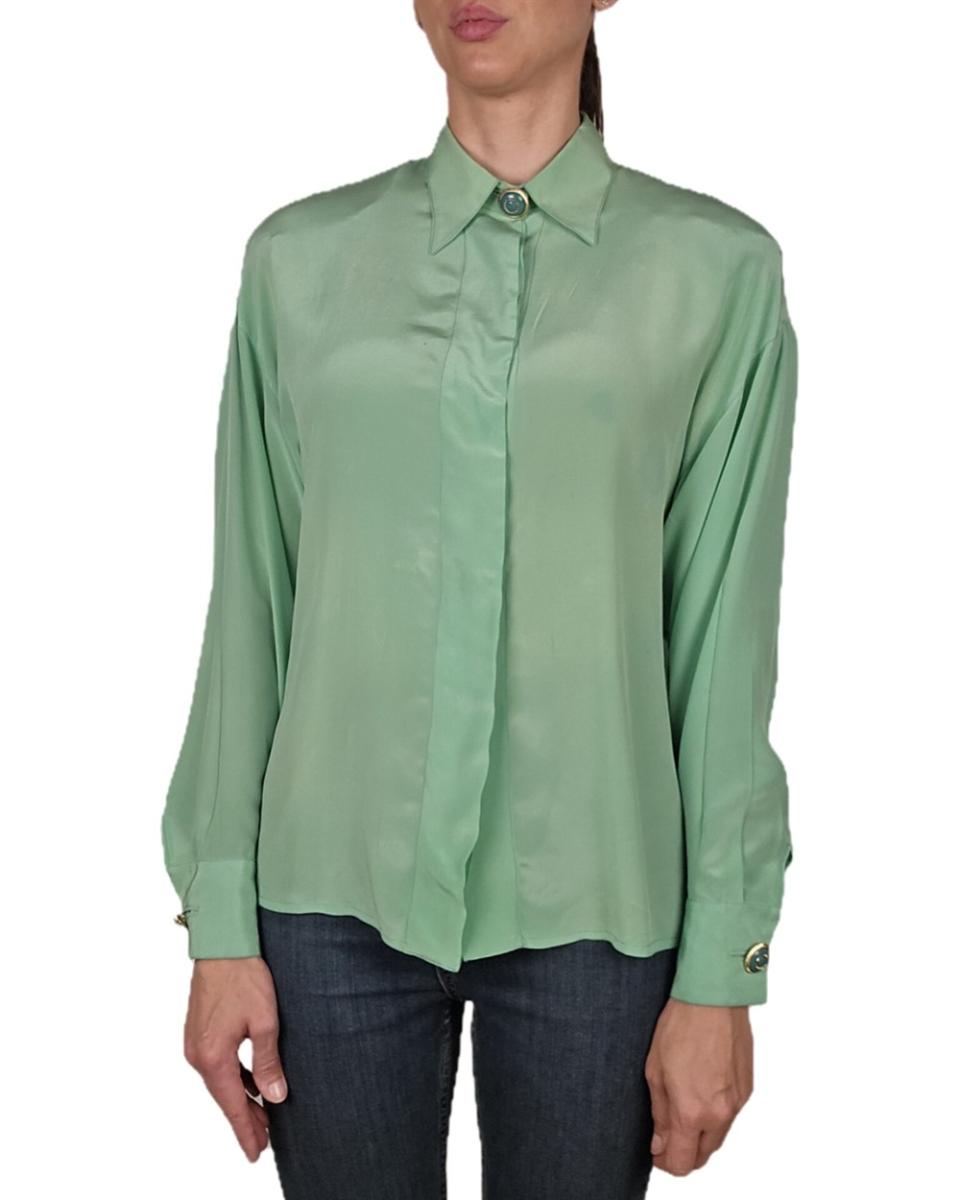 BLUSEN - GIANNI VERSACE SEIDENBLUSE GRÜN
