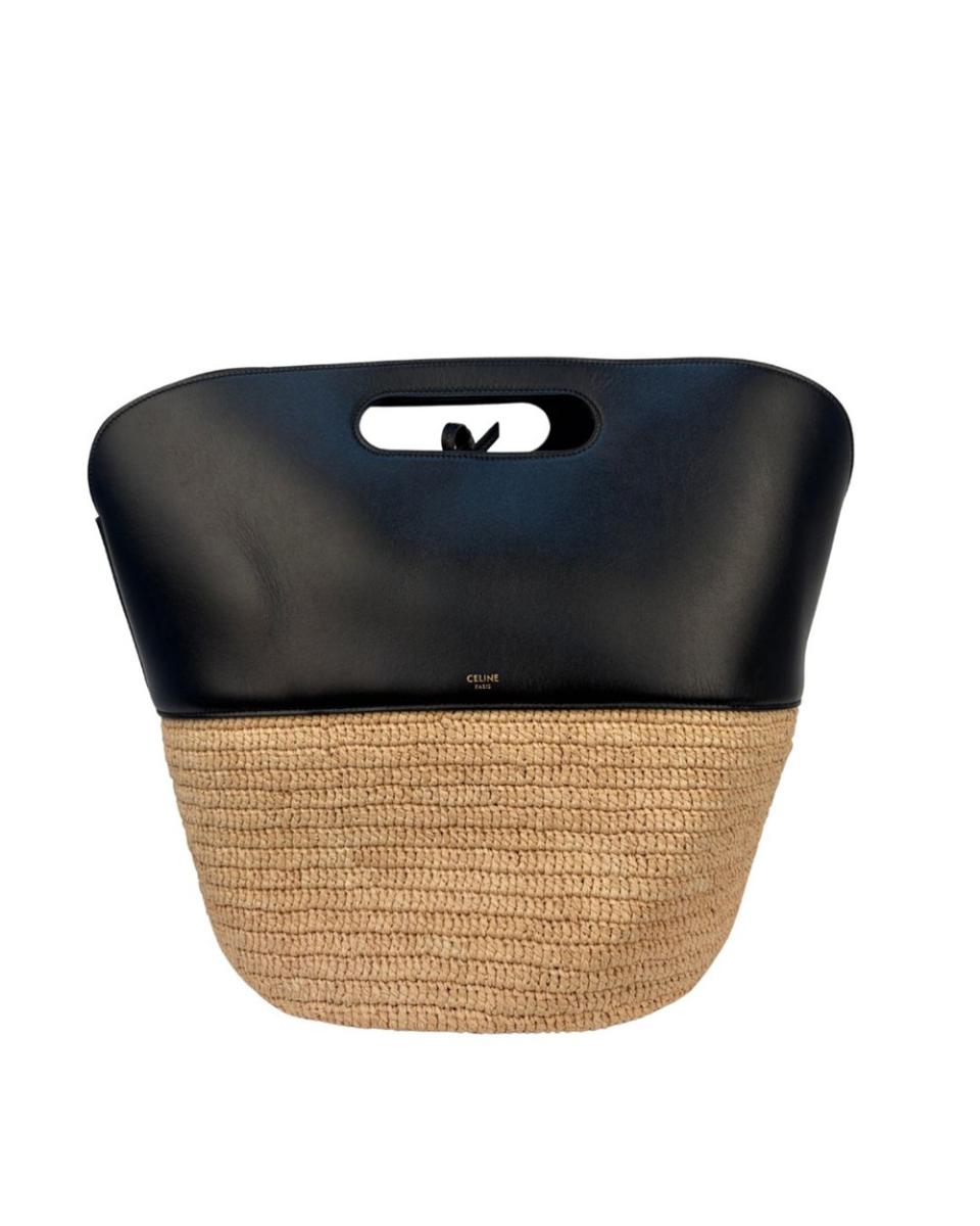 HENKELTASCHEN - CELINE RAFFIA BASKET BAG
