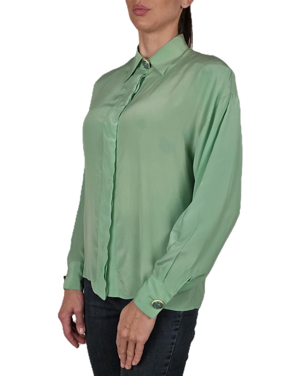 BLUSEN - GIANNI VERSACE SEIDENBLUSE GRÜN