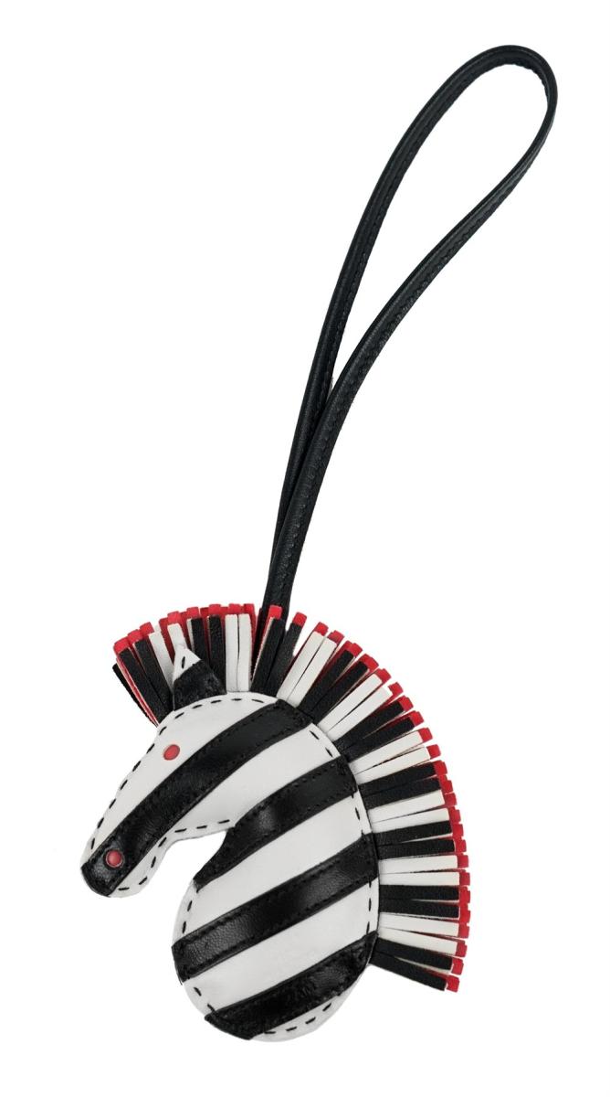 ANHÄNGER - HERMÈS GEEGEE SAVANNAH SCHWARZ WEISS