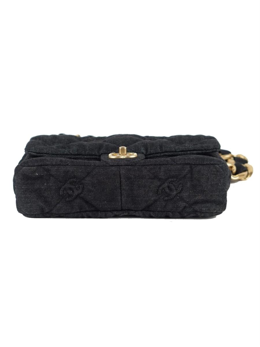 SCHULTERTASCHE - CHANEL FUNKY KLEIN CC QUILTED FLAP GRAU DENIM