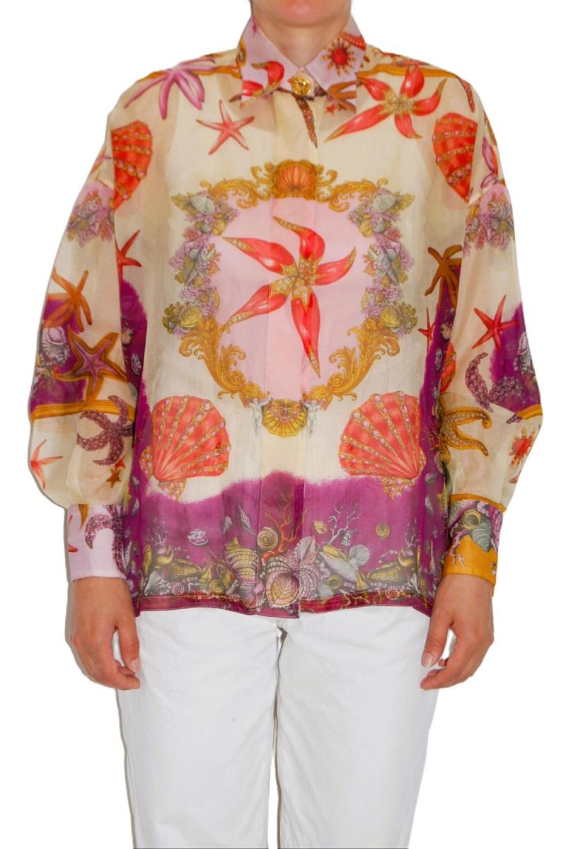 BLUSEN - GIANNI VERSACE SEA LIFE PRINT SEIDEN BLUSE
