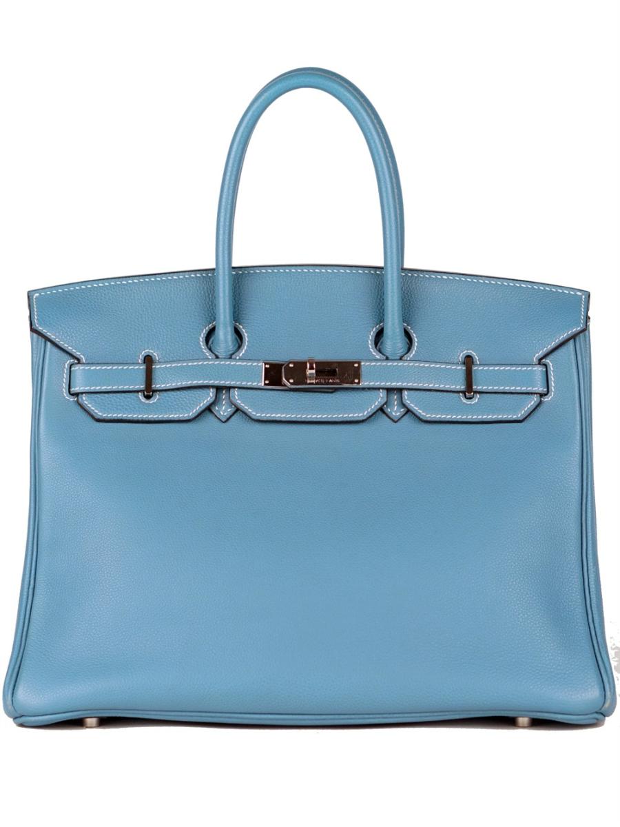 HENKELTASCHE - HERMÈS BIRKIN 30 JEANSBLAU TOGO PHW 2007