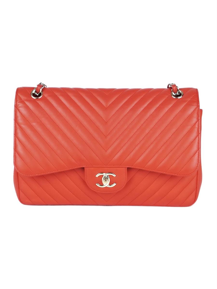 SCHULTERTASCHE - CHANEL CHEVRON CLASSIC FLAP LARGE