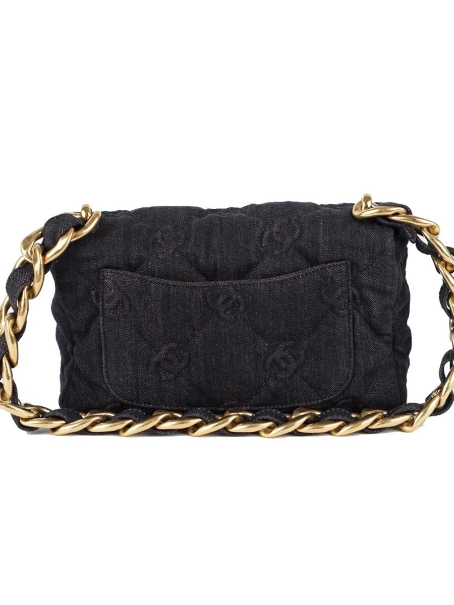 SCHULTERTASCHE - CHANEL FUNKY KLEIN CC QUILTED FLAP GRAU DENIM