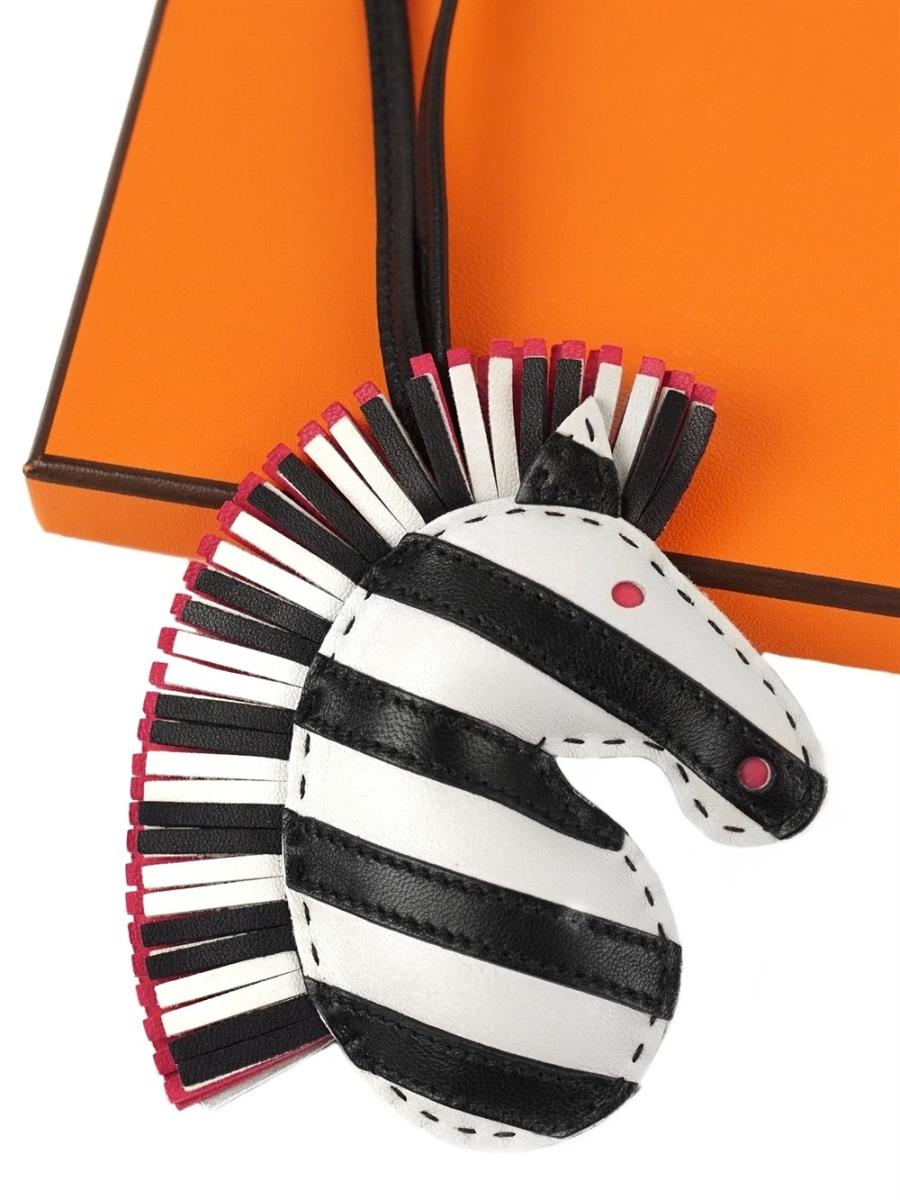 ANHÄNGER - HERMÈS GEEGEE SAVANNAH SCHWARZ WEISS